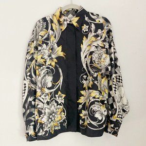 Versace Couture F/W 1992 'Il Leone' Men's Silk Button Down Collar Shirt, Size 42
